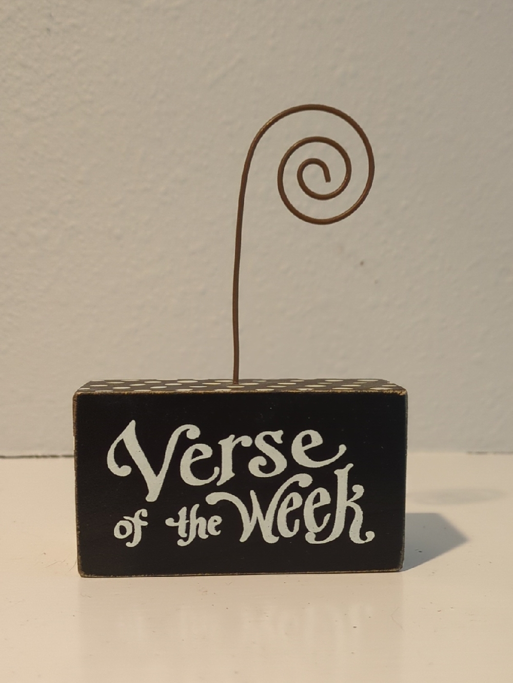 Verse of the Week Polka Dot  Wooden Display - Black and White